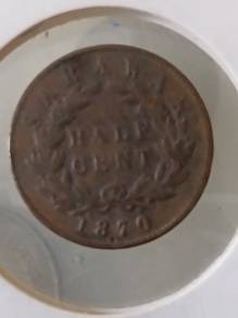 1870 half cents sarawak coin