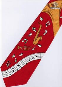 Saxophone Trumpet Music Notes Instrument Neck Tie