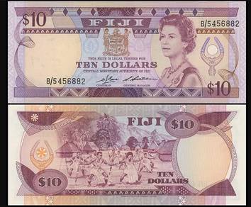 Fiji 10 Dollars, 1986 ND, Pick P84a