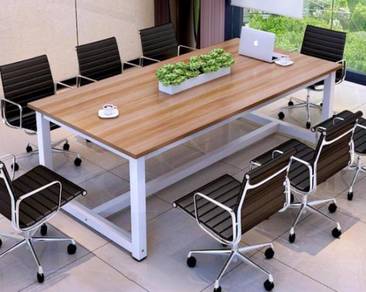 Company meeting table long desk meja wood 11