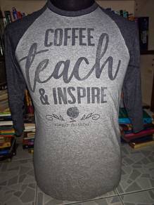Coffee Teach & Inspire Simply Southern 3q T-Shirt.
