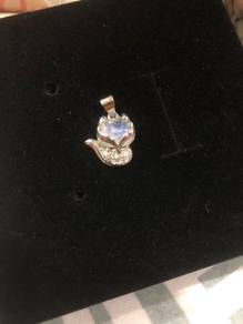 Moonstone fox pendant