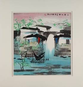 Chinese Ink Painting - Riverside Arch Bridge I