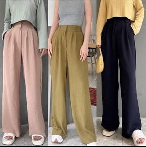 Black LuxeFlow High Waist Wide-Leg Pants