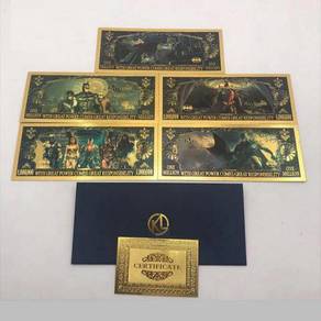 Batman 5 Pcs Superheros Best Collection Gold Cards