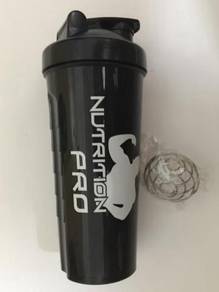 Black Edition Shaker Bottle Steel Ball / Botol Air