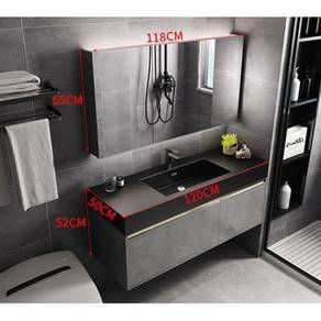120cm GREY Toilet Cabinet with Mirror Vanity