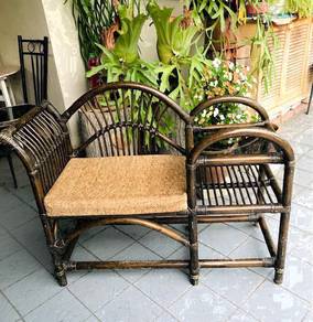 Vintage Rattan Telephone/Coffee/Side Bench 1970s
