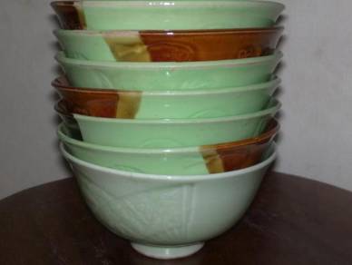Mangkuk hand painted vintage oriental rice bowl 7
