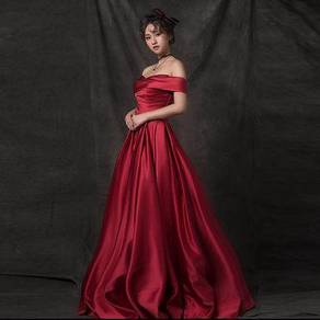 Red wedding bridal evening dress gown RBP1120