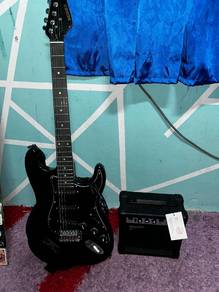 electric guitar with amp