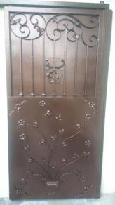 Grill pintu Wrought Iron 3x7kaki