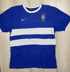Nike Brasil Ringer Blue Tee #BV Used