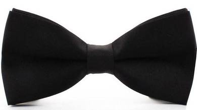002 Black Plain Bow Tie Formal Business Bowtie