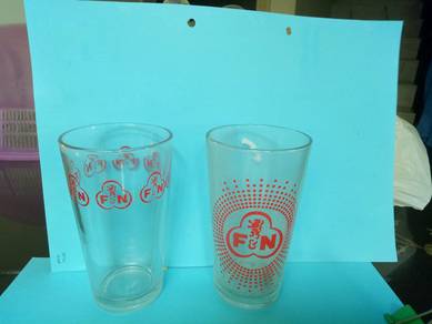 2 vintage F&N vintage glass