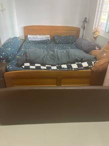 queen-size bed with mattress with storage