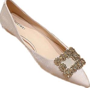 Vintage Rhinestone Wedding Flat Shoes