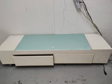 Metal TV Cabinet glass base Kabinet TV besi kaca