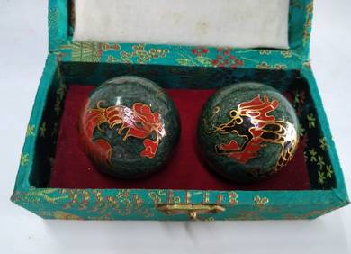 Chinese Baoding Iron Balls W/ Chimes Hand Stress