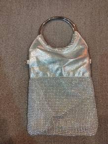 Glitter rhinestones silver bag
