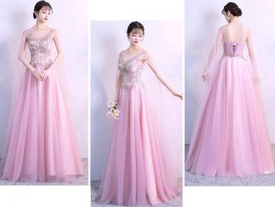 Pink cape prom wedding bridal gown dress RBP0802