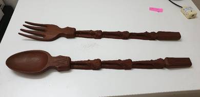 Decorative Wooden Folk and Spoon from Thailand