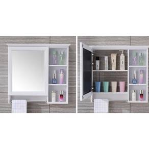120cm White Toilet Cabinet with Mounted Mirror