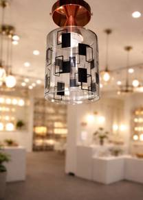 [Brand new] Modern Geometric Glass Ceiling Light w