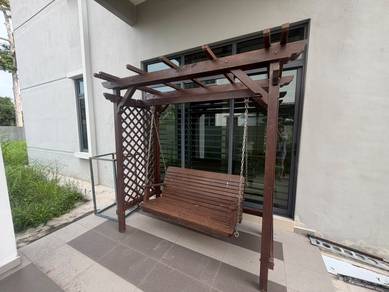 Solid Wood Garden Swing with Pergola / Outdoor Pat