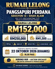 Apartment For Auction in Pangsapuri Perdana (Seksyen 13)