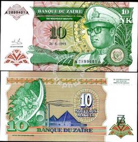 Zaire 10 nouveaux makuta 1993 p 49 unc