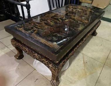 antique thai teak carved coffee table