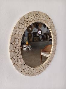 Teak Round Mirror