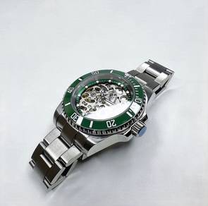 Custom Seiko Mod 40mm Hulk Green Skeleton Submarin