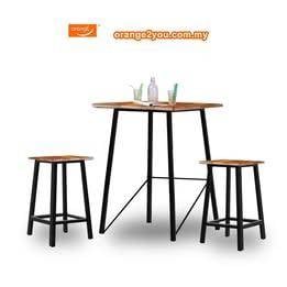 Industrial cafe table set (1 table + 2 stools)