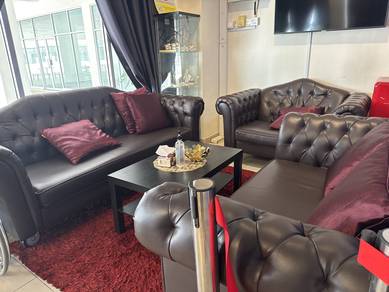 Elegent Dark Brown Leather 3+2+1 Sofa Set