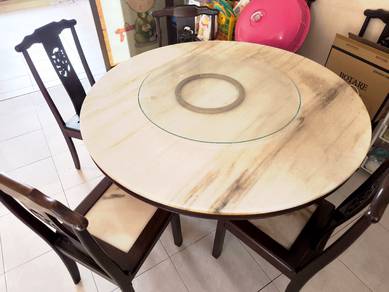 Marble Dining table with 8 pcs chairs