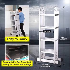 Used Aluminium Foldable 16Step Ladder TANGGA LIPAT