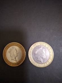 Queen Elizabeth II-TWO POUNDS vintage Coins 1997/8
