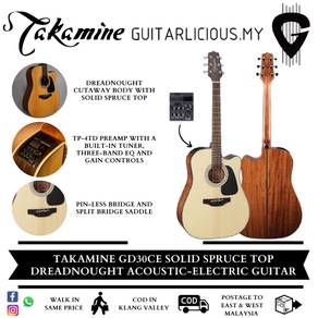 TAKAMINE GD30CE Solid Spruce Top - Natural