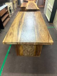 large solid wood dining table