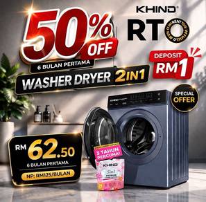 Khind Washer Dryer 2 in 1 (Glng Patah)