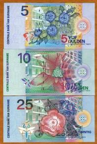 Suriname set - 5 Gulden till 25 Gulden 2000