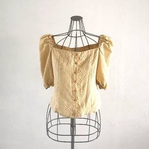 Square Neck Yellow Color Blouse Women
