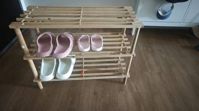 Preloved 3-Tier Wooden Shoe Rack 