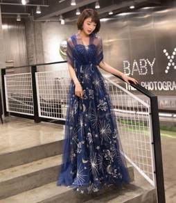 Blue star glitter wedding prom dress RBP0962