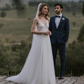 White rustic wedding bridal dress gown RB2143