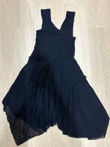Black Asymmetrical Chiffon Dress