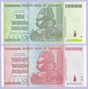Zimbabwe Trillion Dollars set 2008