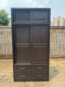 4x8ft Sliding Door Almari Baju Wardrobe Drawer Cup